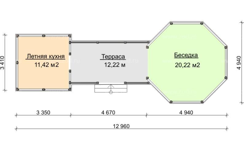 Беседка 13.00×5.00